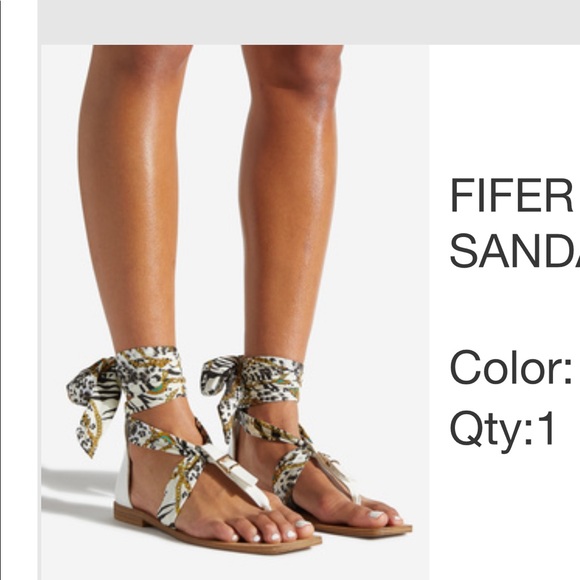 Flat Sandals, Snow Leopard, - Picture 1 of 4